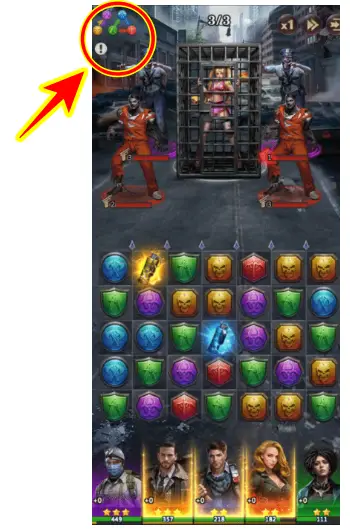 ストーリーと連動した3マッチパズルの画像