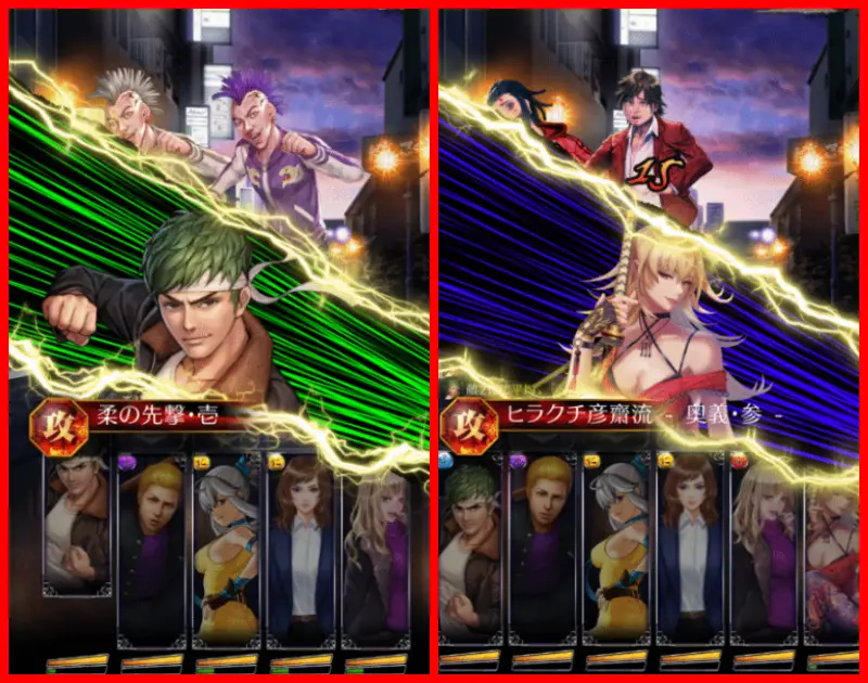 THe不良からセクシー美女まで豊富なキャラが登場する拳極 -拳で繋ぐ物語-のバトル画像