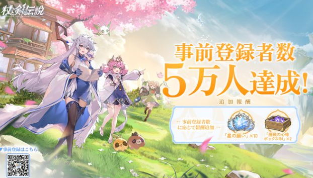 事前登録者数5万人達成の画像